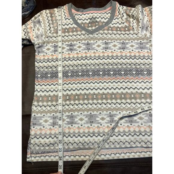 Cuddl‎ Duds Fair Isle Pajama Set Long Sleeve Pants PS Pink Gray Cozy Fleece - Picture 12 of 16